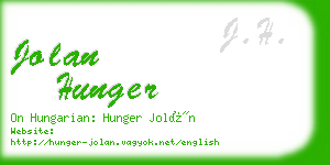 jolan hunger business card